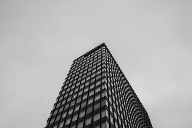 curtain building in low angle photography